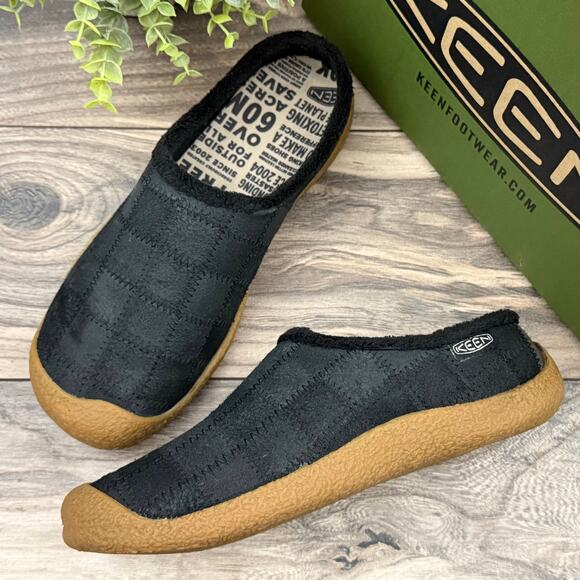 Keen Shoes - NIB Keen Howser Harvest Leather Slide Slip On Mule Clog Black 8 38.5